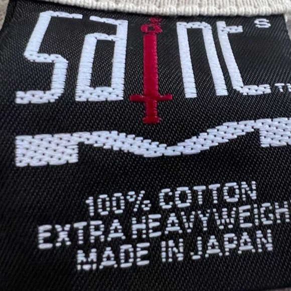 SAINT Mxxxxxx Men's White Love Short Round Neck Sleeve T-Shirt Size S - Picture 4 of 7